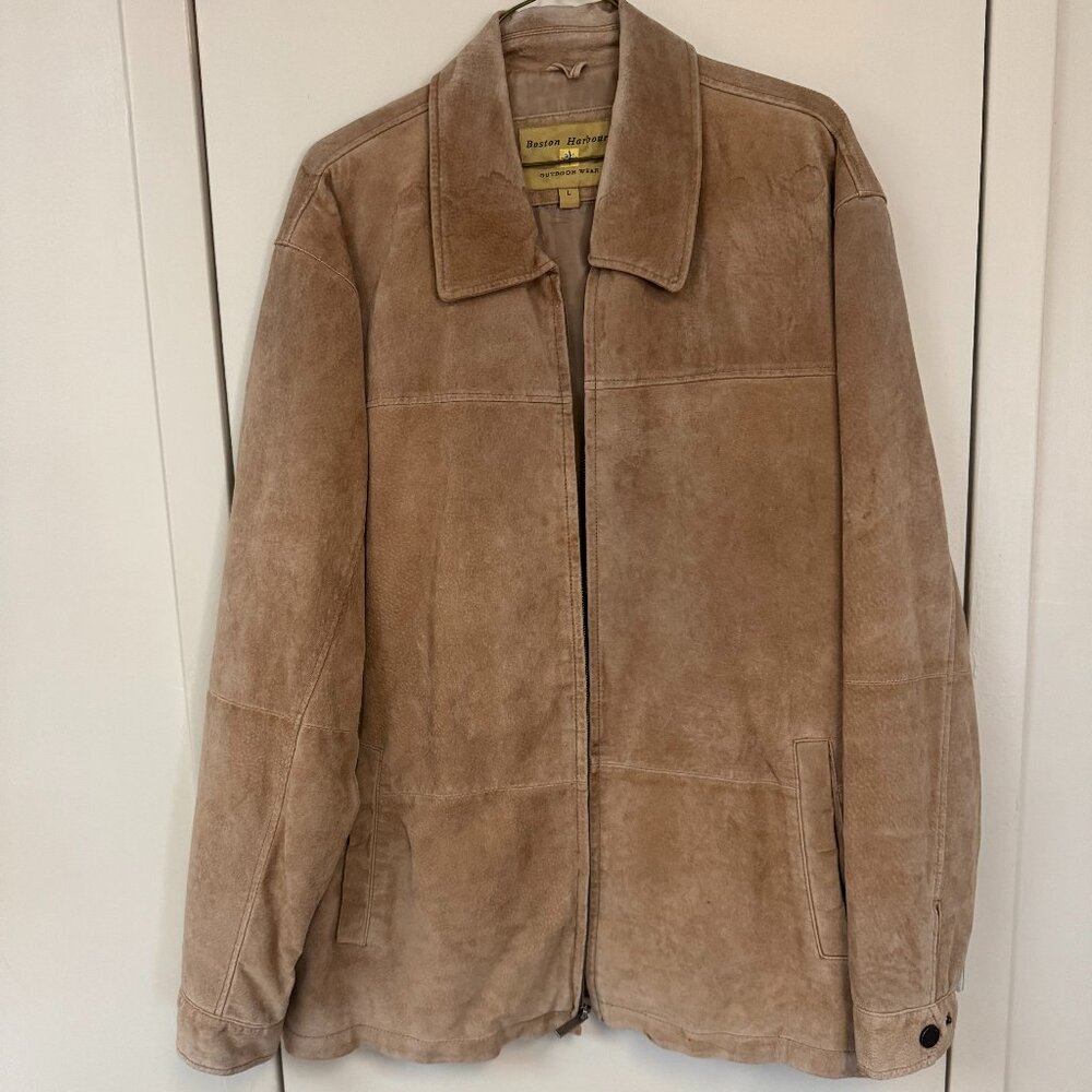 Vintage Boston Harbour Men's Brown Suede Jacket - Professionally Cleaned